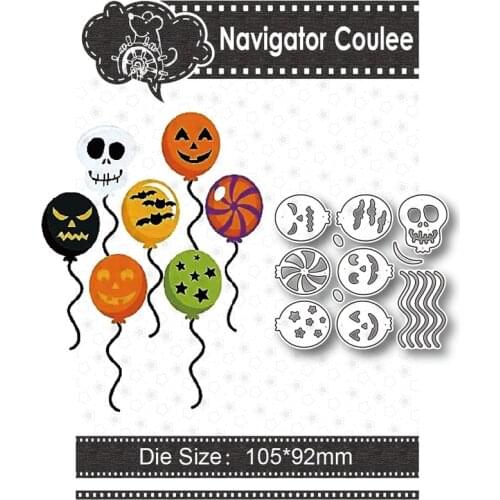 Metal cutting molds Halloween 7 balloons died of novice scrapbooks Die cutting molds Stamps and molds Craft supplies New 2021