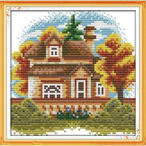 Countrys life style (2) cross stitch kit lanscape garden 14ct 11ct count printed canvas stitching embroidery handmade plus