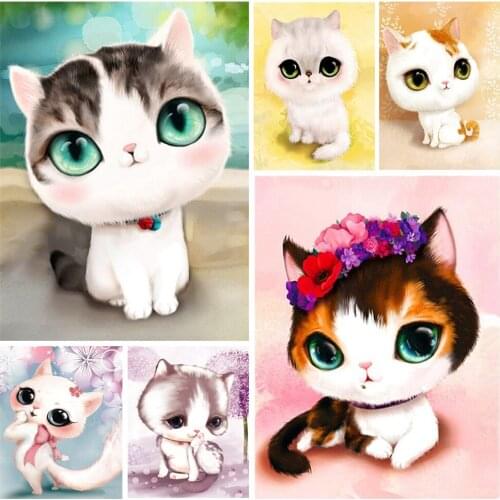 New Diamond Painting Cartoons Animals Childrens Handicrafts Cat Cross Stitch Kit Home Decor Gift KB151