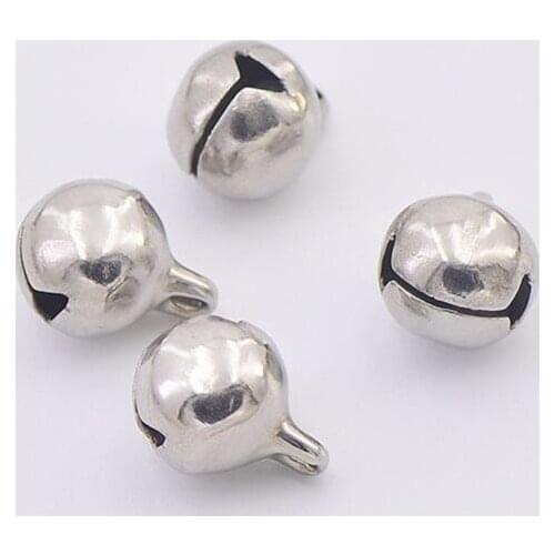 20Pcs/lot Christmas Jingle Bell Charms Stainless Steel Pendants Jewelry DIY 6mm