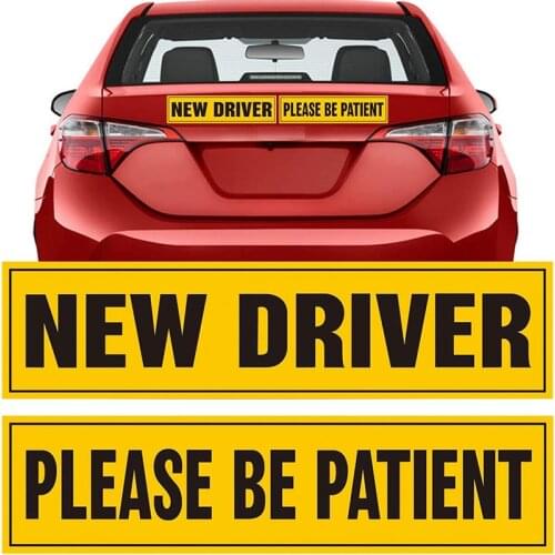 Warning Car Sticker Creative New Driver Please Be Patient Decal Accessories