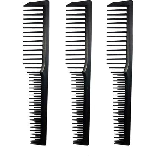 Professional Carbon Fibre Barber Comb Pocket Cutting Comb Black, Medium Fine Tooth Home Hair Comb