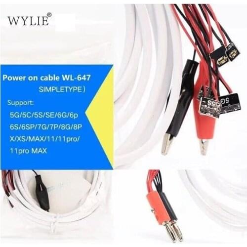 Wylie WL-647 Service Dedicated Power Cable For IPhone 4/5/6/6s/7/8/X XS XS MAX XR 11PM Test Boot Cable Regulated DC Power Supply