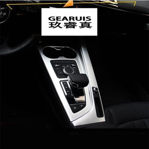 Car styling New Design Car Interior Gear Panel Decorative Frame Trim Cup Holder Decorative For Audi A4 2017 Auto accessories