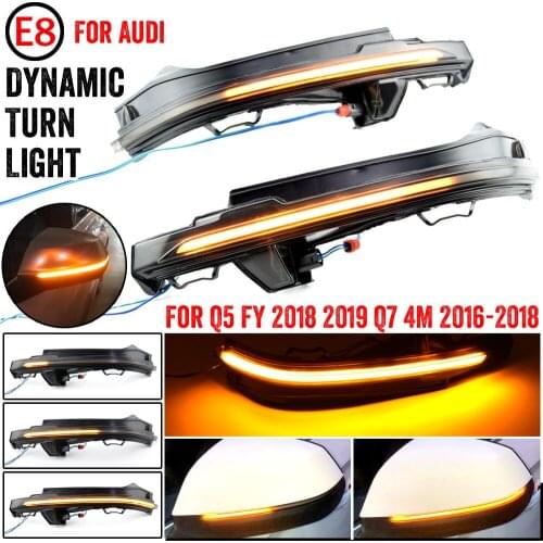 For Audi Q5 FY 2018 2019 2020 Q7 4M 2016 - 2020 LED Dynamic Turn Signal Blinker Sequential Side Mirror Indicator Light Lamp