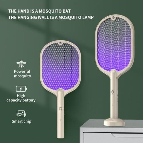 USB Rechargeable Mosquito Swatter LED Intelligent Mosquito Killer Electric Shock Type Night Light for Home Bedroom Anti-mosquito