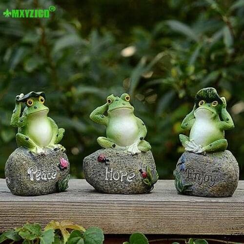 Outdoor Garden Frog Decoration Cute Letter Model Home Miniature Resin Animal Handmade Art Ornament