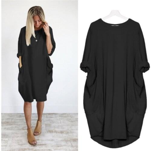 Vintage Long Blouses Women Loose Shirt Dress Blusas Mujer De Moda 2021 Summer Casual Short Sleeve Pockets Dress Oversized
