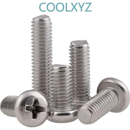 Cross Round Head Machine Screws 304 Stainless Steel Philips Pan Head Bolt PM GB818 M4 M5 M6 M8 M10 5PCS