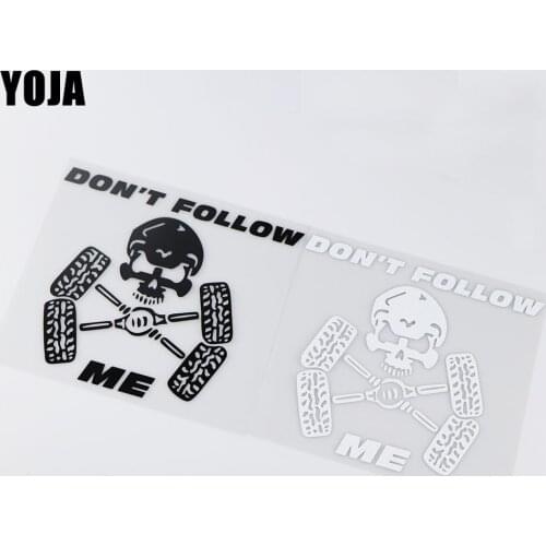 YOJA 16.4X15.1CM Don't Follow Me Skull Bumper Car Sticker Decoration Funny Vinyl Decal ZT4-0169