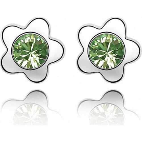 Real Austrian Crystals earrings for women gold Color Stud Earrings 12 colors New Sale Hot #QS2306