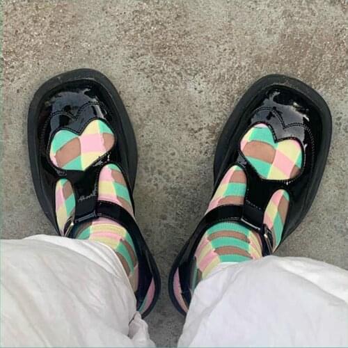 Heart Lolita Shoes Women Japanese Vintage Soft Sister Girls Low Heels Waterproof Platform College Students Cosplay Costume Shoes