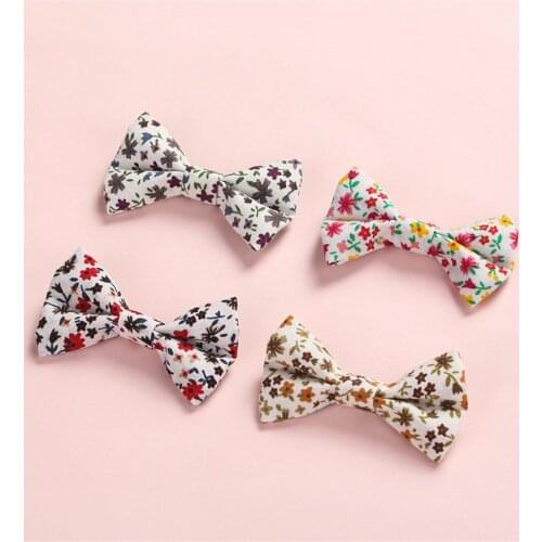 10pcs/lot Cotton Bow Hair Clips For Girls 2020 Floral Hair Bows Hair Clips Kids DIY Headband Girls Hair Accessories