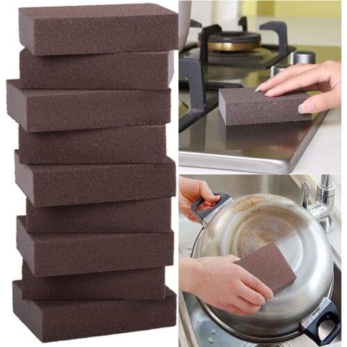 10 Pcs/Set Emery Magic Sponge Wipe Brush Descaling Removing Rust Dirt Oil Wash Pot Cleaner Kitchen Bath Cleaning Accessories