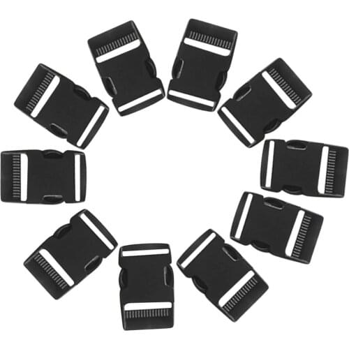 10X 38mm 1 1/2" Black Plastic Side Quick Release Buckles Webbing Strap Clasp