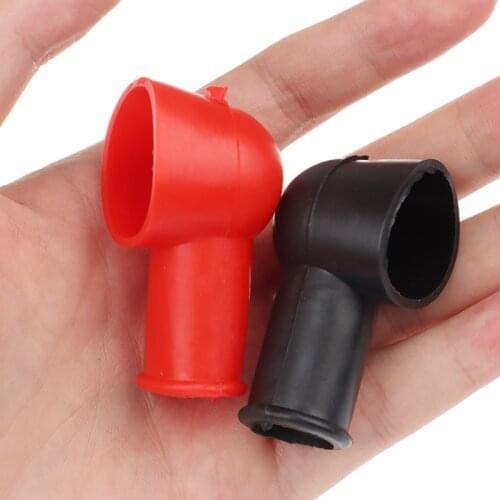 2 pcs Rubber Car Motorcycles Battery Negative Positive Terminal Cover Cap Boot Insulating Protector Replacement Batteries Acc