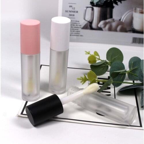 20/50pcs 5ml Empty Lip Gloss Tubes with Wand, Frosted Tube Lip Balm Bottles with Plastic Lipstick Brush and Rubber Stoppers