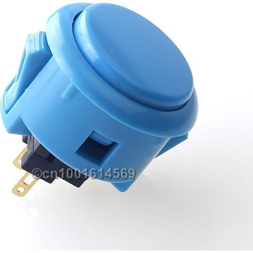 6pcs Japan Genuine Sanwa Kits OBSF-30 Buttons 30mm Arcade Buttons For PC Joysticks Raspberry PI 1 2 3 Retropie 3B Project - Blue