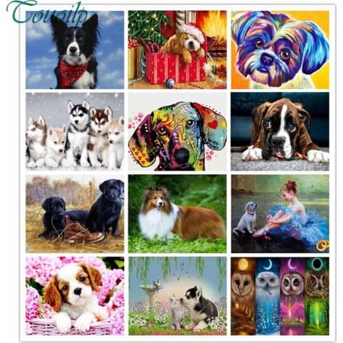 Touoilp Full Square Drill 5D DIY Diamond Painting Animal dog christmas flower landscape Diamond embroidery decorative painting
