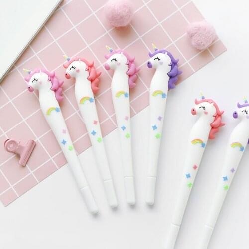 Ellen Brook 1 Pcs Korean Creative Rainbow Unicorn Cute Lovely Gel Pen Stationery Office School Supplies