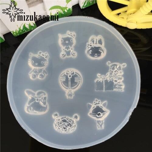 1pcs UV Resin Jewelry Liquid Silicone Mold Animals Cat Fox Rabbit Resin Charms Molds For DIY Intersperse Decorate Making Jewelry