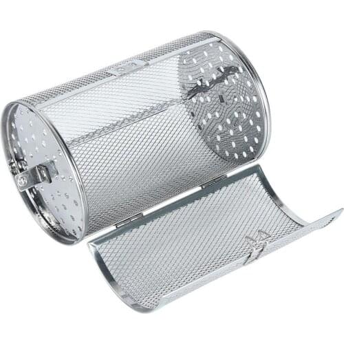 Stainless Steel Rotisserie Grill Roaster Drum Oven Basket Oven Roast Baking Rotary for Peanut Dried Nut Coffee Beans BBQ 8 Inch
