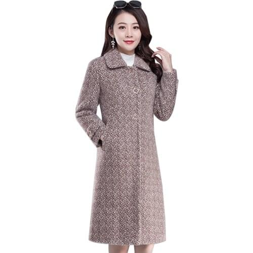 Classic coat Large size Woolen coat female New Winter long womens Outerwear Thicken Mink cashmere sweater Middle age clothing
