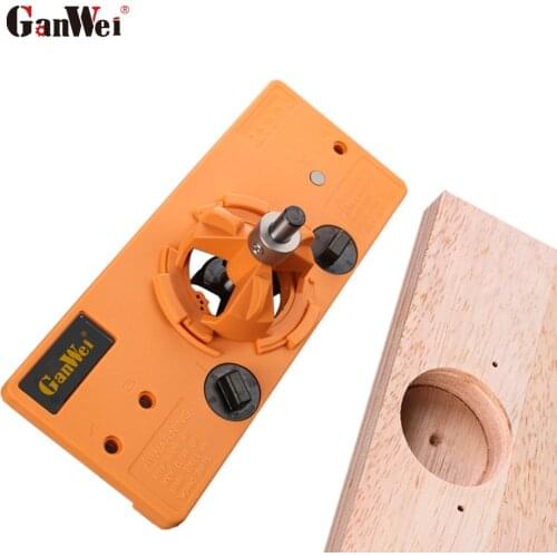 GanWei Cup Style Hinge Jig Boring Hole Drill Guide Forstner Door Hole Template Wood Cutter Woodworking Tools For Make Cabinets