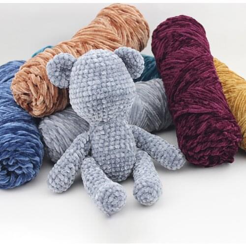 Chunky Chenille Yarn Arm Knitting Blanket Yarn Pink Jumbo Chenille Yarn DIY Mat Hat Scarf Yarn Per Skein