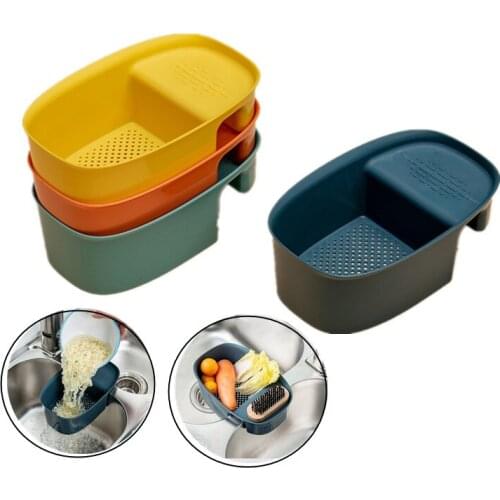 Kitchen Self-Standing Drain Sink Leftovers Soup Juice Separated By Garbage Filter Sink Storage Basket Sink Rack Kitchen Tool