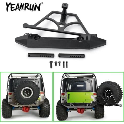 YEAHRUN Metal Front Bumper Anti-Collision with Spare Tire Rack for Axial SCX10 II 90046 1/10 RC Crawler Car Upgrade Parts