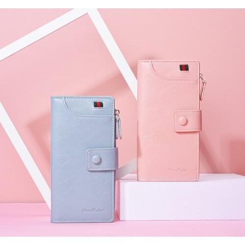 New Women Ms Wallet Long Multifunction Hand Portable Phone Bag Zipper Coin Purse Buckle Wallet Card Holder