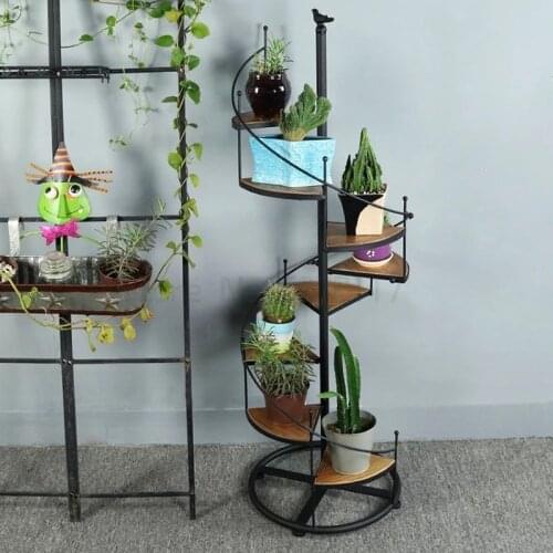 Plant Shelve Decorative Iron Plant Rack Stand Plants Succulent Shelf Stair Shape Desktop Patio Garden Flower Stand
