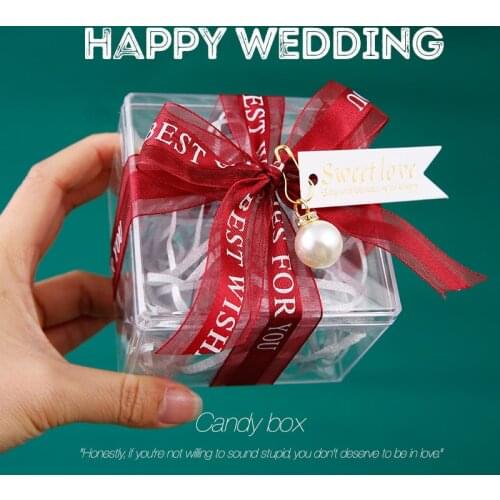Transparent Wedding Candy Box Acrylic Transparent Wed Candy Box Creative Wedding Candy Box Wedding Gift Box With Hand Gift Box