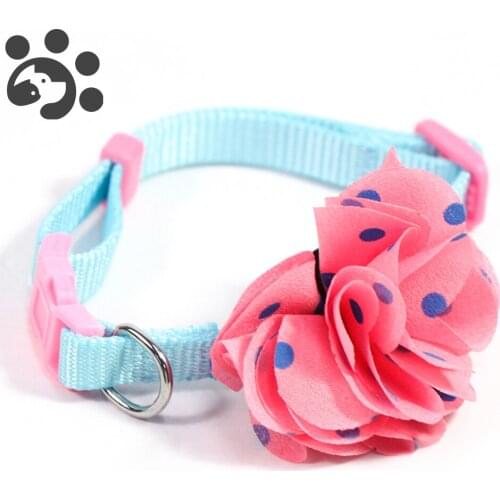 Pink Cat Collar for Kitten Puppy Pink Dog Nylon Necklace Tie Collars Quick Release Small Dog Cat Pet Collars Blue Lead MP0031
