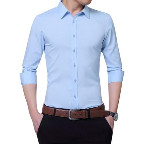 New Arrival Male Social Shirt Fashion Casual Long Sleeved Shirt Slim Fit Man Business Dress Shirt Brand Clothing Plus Size 5XL