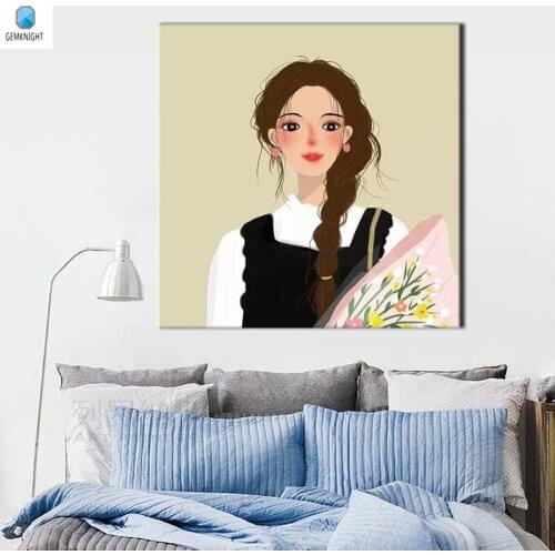 Modern oil painting picture by numbers anime posters girl diy painting by numbers wall paintings drawing by numbers home decor
