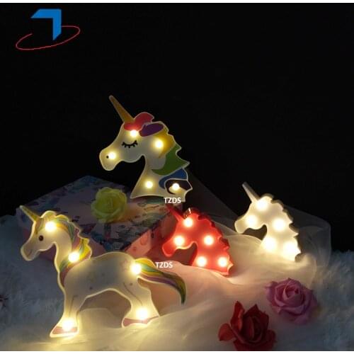 LED Table Night Light Unicorn Home for Party kids bedroom living room decoration kindly indoor 3D Desk Lamp