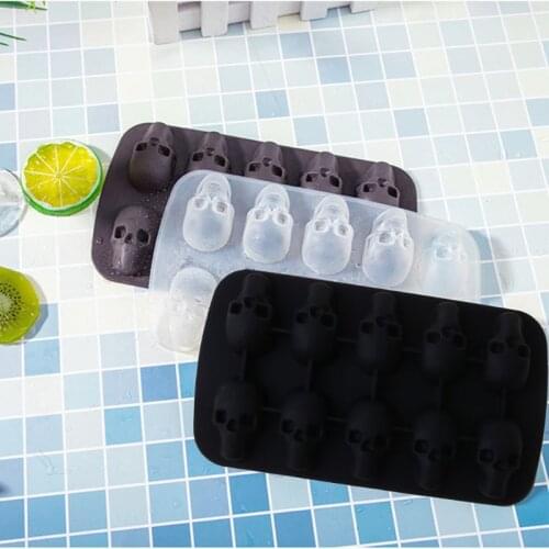 10 Cavity Ice Cube Maker 3D Skull Shape Silicone Chocolate Mold DIY Whiskey Wine Cocktail Bar Party Kitchen Au21 21 Dropship