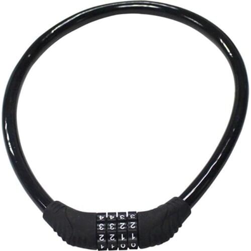 Anti-Theft Cable Bike Lock 4 Digital Code Password Bike Safety Cycling Security Bicycle Locks Accessories