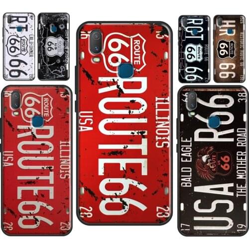 Route 66 Retro Vintage License Case For Vivo Y11 2019 V17 Neo V20 SE Y1S Y12 Y17 Y19 Y20 V11 i Y30 Y50 Y70 Y91C Coque