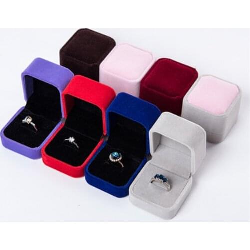 1pcs Squre Wedding Velvet Earrings Ring Box Jewelry Display Case Gift boxes Amazing 2019 New