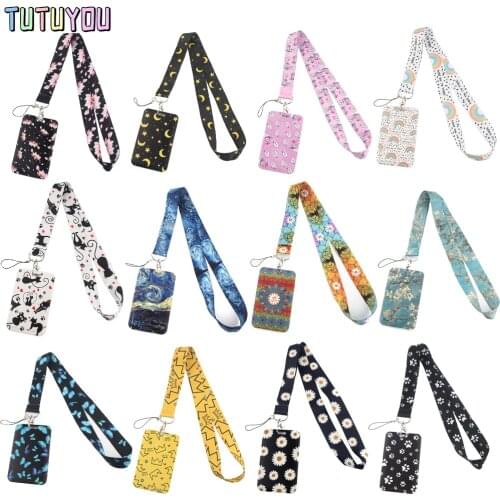 1pc PC2733 Cherry Blossoms Monarch Butterfly Bank Credit Card Holder Wallet Bus ID Name Work Card Holder For Student Worker