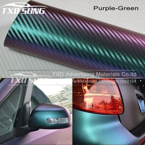 10/20/30/40/50/60x152CM/Lot Premium Green to red Chameleon 3D Carbon Fiber Vinyl Wrap Film Chameleon Wrap Film With Air Bubble