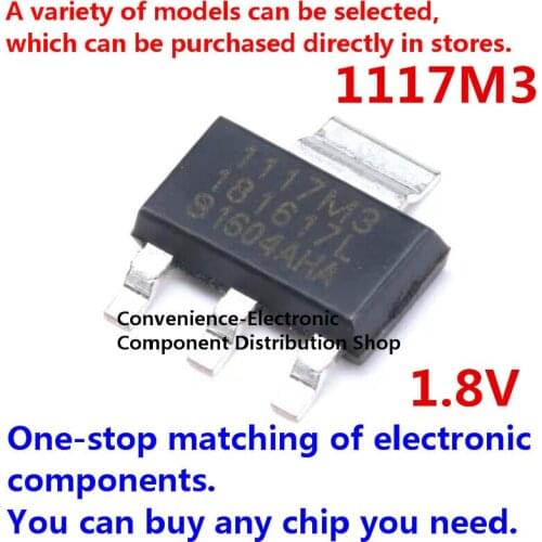 10PCS/PACK 1117M3 SMD 1117M3-1.8V 1.8V Patch SPX1117M3-L-1.8/TR three-terminal voltage regulator LDO 800mA3.3V SOT-223