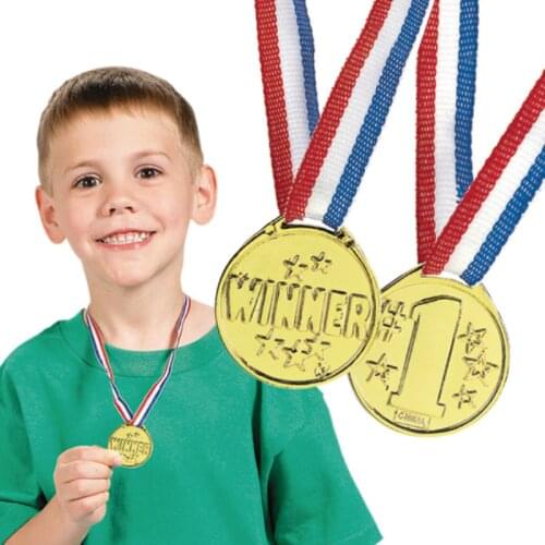 12pcs Toy Medal Trophy Champion Medals Kids Outdoor Games Award Kindergarden Family Game For Children Winner Prize Novelty Toys