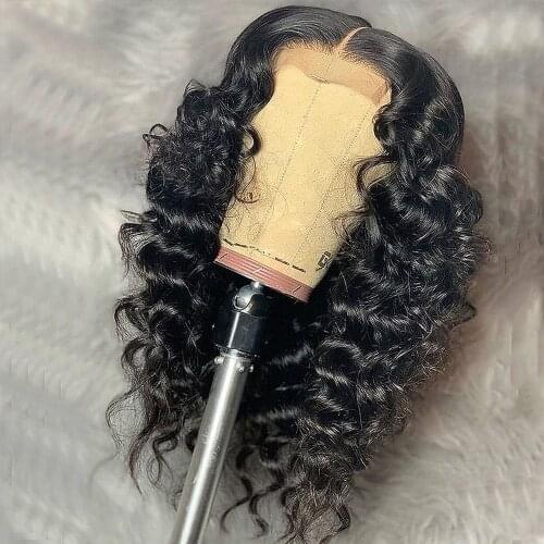 150 180 200 250 Density 28 30 Inch 4x4 Loose Wave Closure Wig Human Hair Wigs Raw Indian Loose Wave Wig Pre Plucked For Women