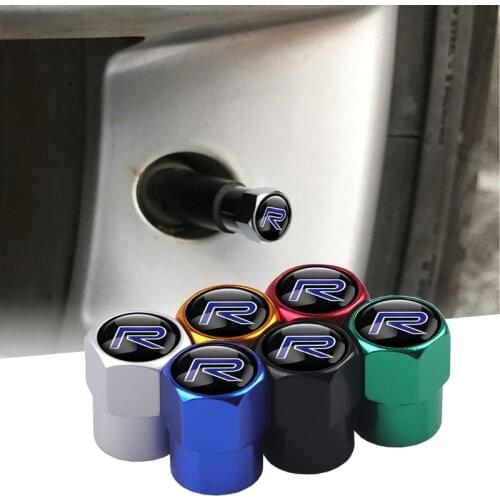 4PCS/Set RDESIGN Emblems Car Wheel Tires Valve Caps Dust Cover For Volvo V40 V60 C30 S60 S80 S90 XC60 Car Styling Accessories