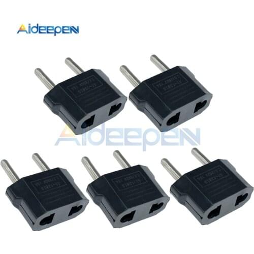 5Pcs/Lot US To EU Plug Power Adapter Black Travel Power Plug Adapter Converter Wall Charger Socket US to AU EU to US AU to US