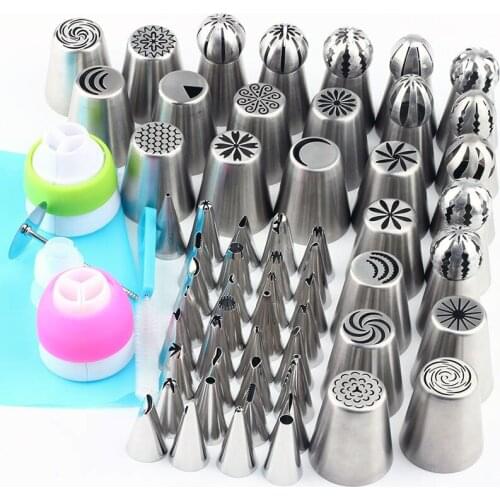 65 Pcs/Set Russian Sugarcraft Flower Pastry Tips Stainless Steel Icing Ball Sphere Piping Nozzles Cake Kitchen Bakeware Tools